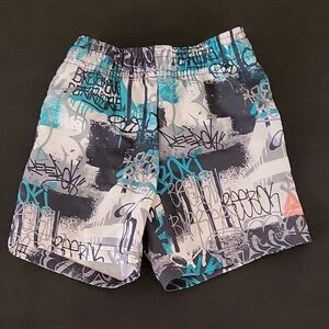 Reebok Kids Graffiti Print Shorts - Black, Gray, Blue